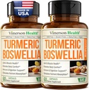 Turmeric Curcumin Supplement with Boswellia Serrata, Ginger Root, Organic Turmeric Powder & Black Pepper - 95% Curcuminoids Turmeric Supplement with Boswellia Extract - Χωρίς γλουτένη Tumeric Caps 2-Pack