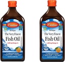 Carlson - The Very Finest Fish Oil, 1600 mg Omega-3s, Liquid Fish Oil Supplement, Norwegian Fish Oil, Wild-Caught, Sustainablely Soured Fish Oil Liquid, Orange, 16.91 Fl Oz (Pack of 2)