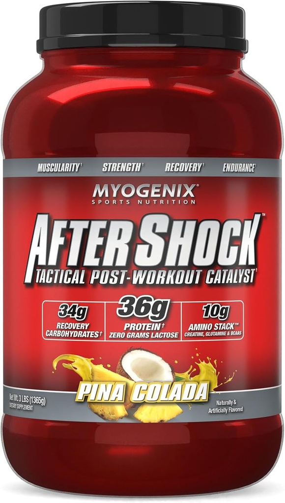 Myogenix μετά το σεισμό μετά την προπόνηση - μυϊκή ανάπτυξη σκόνη πρωτεΐνης ορού — επιταχύνει την ανάπτυξη και την αποκατάσταση των μυών - υποστηρίζει κοινή υγεία και επαναπληρώνει Glycogen — Pina Colada, 3 lbs