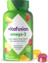 Vitafusion Omega-3 Gummy Vitamins, Berry Lemonade Flavored, Heart Health Vitamins(1) Με Omega 3 EPA/DHA και Βιταμίνες A, C, D και E, America’s Number 1 Vitamin Brand, 60 Day Supply, 120 Count