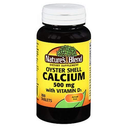 Nature's Blend Oyster Shell Calcium 500mg με βιταμίνη D3, 100 δισκία (πακέτο των 4)
