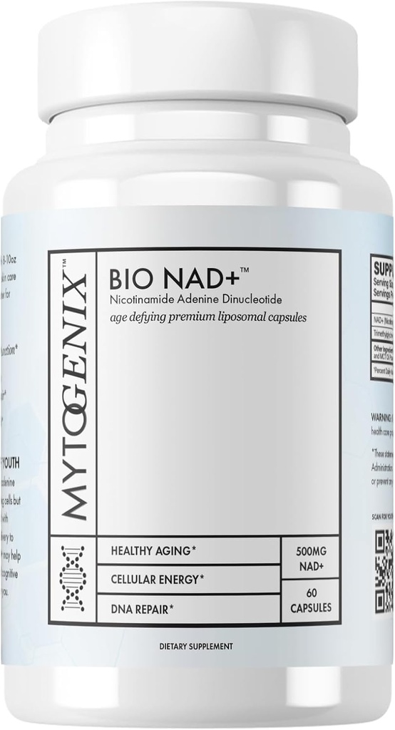 Αμιγή κάψουλες NAD+ - Νικοτιναμίδη Δινουκλεοτίδιο Αδενίνης - Συμπλήρωμα NAD+ - 60 κάψουλες ανά φιάλη- 500mg NAD+ ανά υπηρεσία - Προάγει την Αντιγηραντική Υγεία και Λειτουργία - Επισκευή DNA