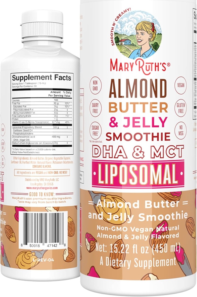 MCT Oil | DHA Supplement | Liquid Vitamin for Energy Booster | Supplement for Overall Health | Metabolism Health Support | Vegan | Non-GMO | Gluten Free | 30 Servings