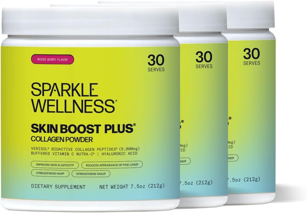 Sparkle Wellness Skin Boost Plus (Mixed Berry) [3-Pack of 30-Serves] 