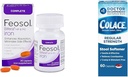 Feosol Συμπληρωμένο συμπλήρωμα σιδήρου 30 Count and Colace Scool Αποσκληρυντής 60 Count Bundle