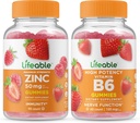 Ζωοποιήσιμος ψευδάργυρος 50mg + Βιταμίνη B6, Gummies Bundle - Μεγάλη γεύση, συμπλήρωμα βιταμίνης, χωρίς γλουτένη, χωρίς ΓΤΟ, Μασώμενα Gummy