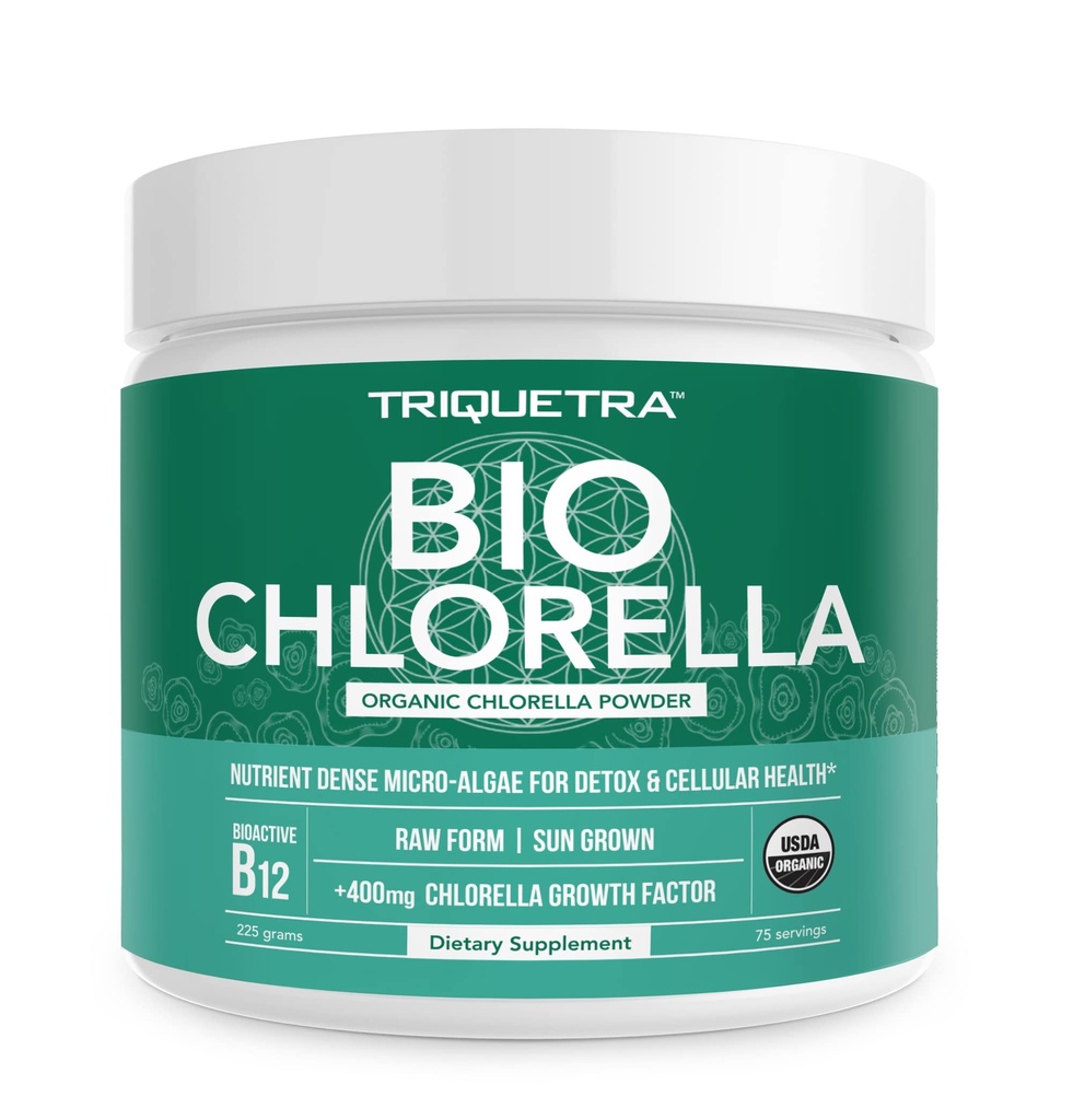 Βιολογική σκόνη Chlorella – Raw & Sun-Grown – Nutrient-Dense Green Algae με CGF (Factor Chlorella Growth Factor), Υποστηρίζει τη συνολική ευεξία και ζωτικότητα – Vegan-Friendly – 75 εξυπηρετούν (225g)