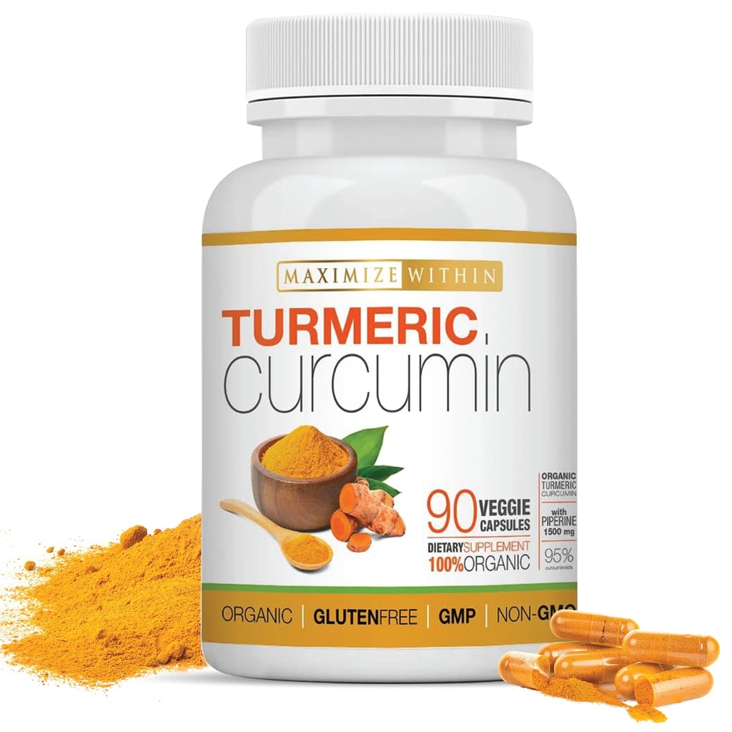 Κουρκουμίνη κουρκουμίνης με Πιπερίνη 1500mg, 90 Count