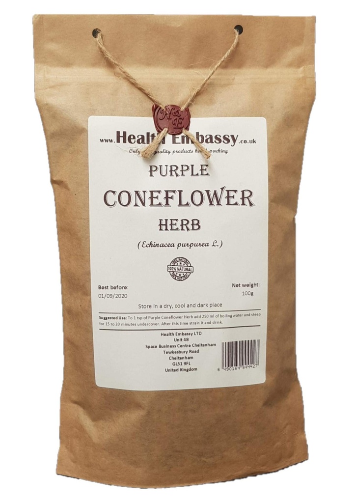Health Embassy Purple Coneflower Herb | Echinacea Purpurea L | Herbal Tea (100g)