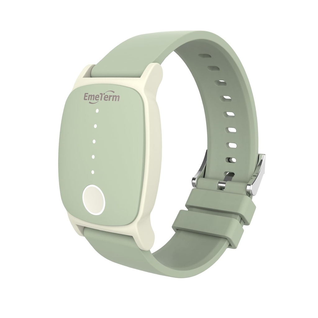 EmeTerm Εξερευνήστε FDA-cleared Anti-Nausea Wristband IP67 Αδιάβροχη πρωινή κίνηση Ανακουφιστικό συγκρότημα Rechargable Classic Strap Design Drug Free Non-drowsy Χωρίς παρενέργειες Μέντα Πράσινο