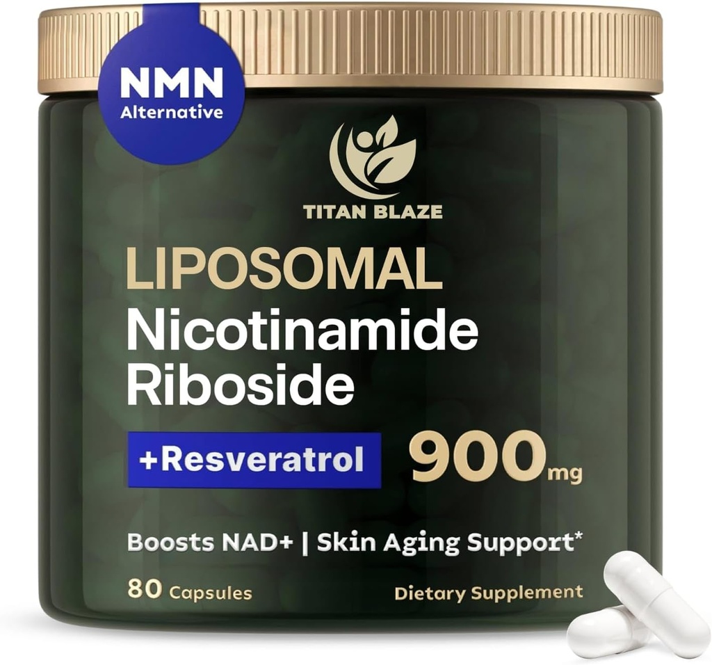NAD+ Νικοτιναμίδη Ριβοζίδιο με Resveratrol & Quercetin NMN Εναλλακτική – Premium συμπλήρωμα κατά της γήρανσης για την ενέργεια, εστίαση, και κυτταρική υποστήριξη – 80 κάψουλες υψηλής καθαρότητας 900mg