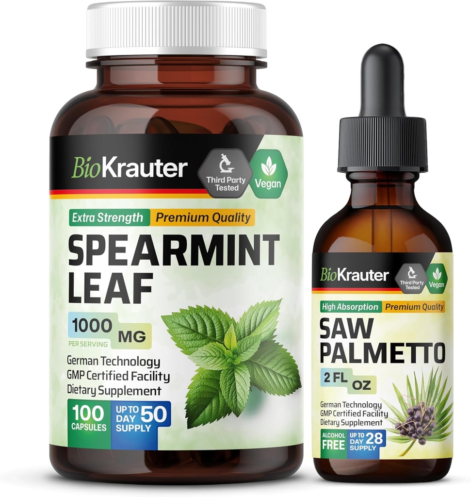 BIO KRAUTER Spearmint 100 Κάψουλες & Saw Palmetto Βάμμα 2 Fl. Oz.