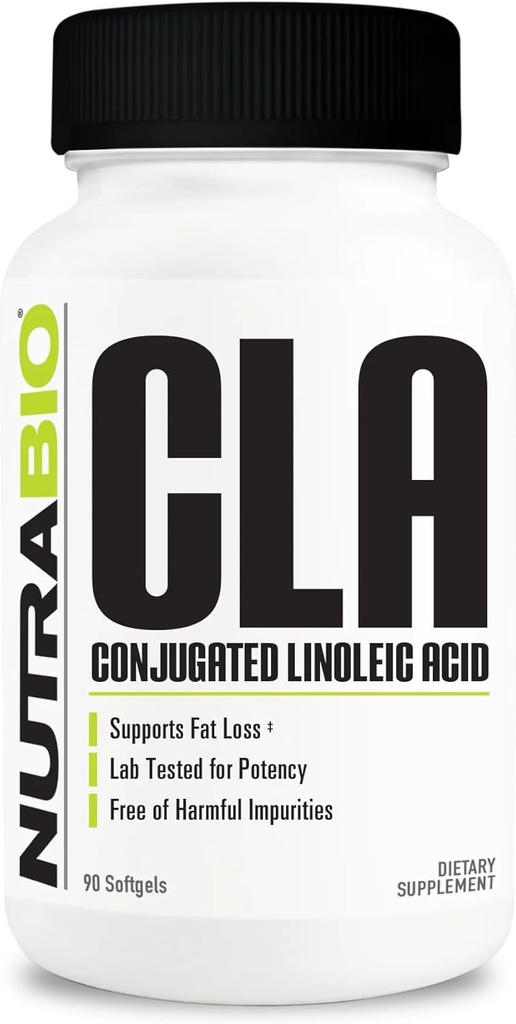 NutraBio CLA Συμπληρώματα Λινελαϊκού Οξέως, 800mg - 90 Softgels