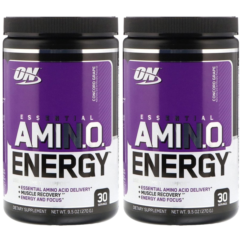 Βέλτιστη Διατροφή, (2 Pack Essential Amin.O. Ενέργεια, Concord Grape, 9,5 oz (270 g)