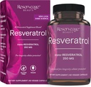 Reservage Beauty Resveratrol 250 mg - Best Trans-Resveratrol - Vegan Αντιοξειδωτικό συμπλήρωμα για την Κυτταρική & Καρδιά Υγεία - Βοηθήματα Υγιεινή γήρανση & Ανοσοποιητική Υγεία - 60 Κάψουλες λαχανικών