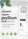 NatureBell Psyllium Husk Fiber συμπλήρωμα, 9.000mg ανά υπηρεσία, 3lb (48oz) σκόνη 
