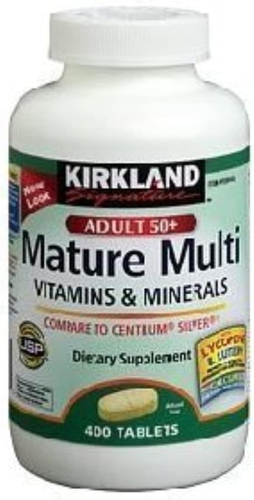 Kirkland Signature Mature Multi Vitamins & Minerals with Lycope και Lutein 400 Tablets - Σύγκριση με Centrum Silver