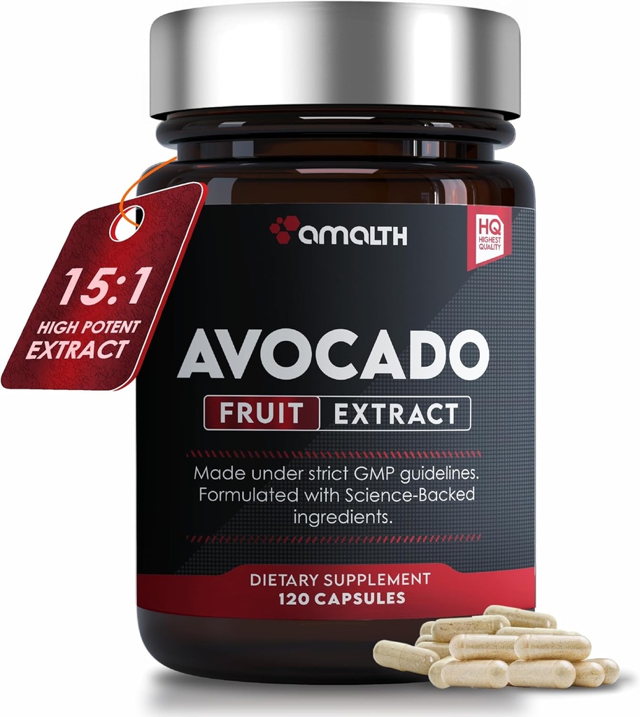 AMALTH Avocado συμπλήρωμα εκχύλισμα φρούτων 15:1, 1000mg μέγιστη δύναμη ASU για τις αρθρώσεις υγεία και υποστήριξη πέψης 