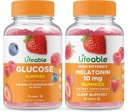 Ζώσα Γλυκόζη + Μελατονίνη 10mg, Gummies Bundle - Μεγάλη Γεύση, Συμπλήρωμα βιταμίνης, Χωρίς Γλουτένη, Χωρίς ΓΤΟ, Μασώμενα Gummy