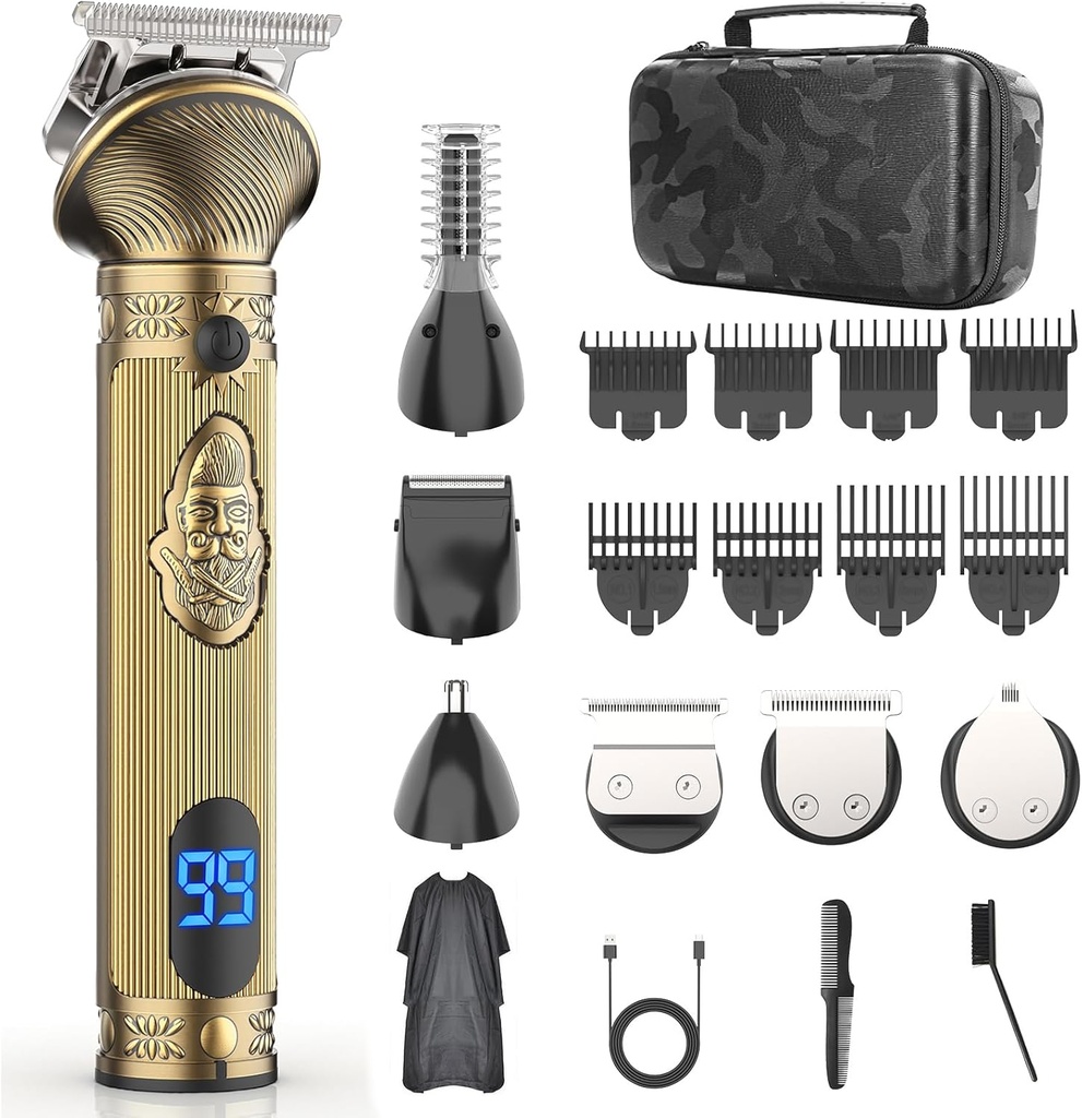 Beard Trimmer for Men, Travel Electric Shavers for Men with Case, Cordless Hair Clipper, Mens Grooming Kit for Mustache Body Nose Face - 180 Mins Shaving, Gifts for Him & Father