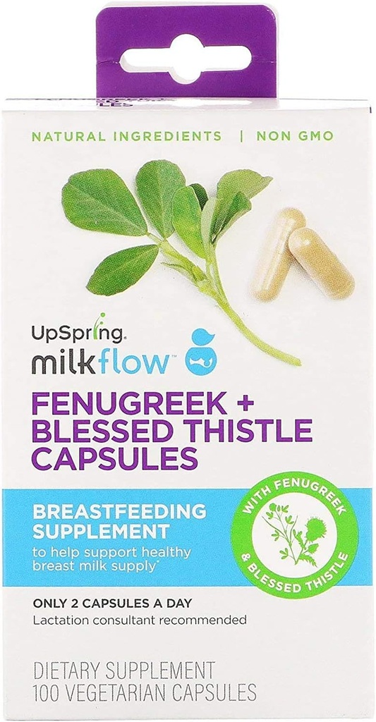 Συμπληρώματα Θηλασμός ροής γάλακτος με Fenugreek ευλογημένο Thistle (100 κάψουλες χορτοφάγων)