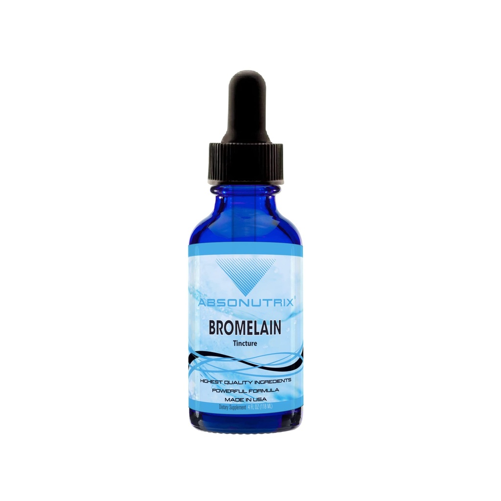 Absonutrix Bromelain 590 mg, Υγρές σταγόνες εύκολο να καταναλωθεί, φιάλη 4 Oz, εκχύλισμα ανανά για υποστήριξη ιστού, γρήγορη απορρόφηση, χωρίς γλουτένη, δοκιμή τρίτου μέρους, GMP-πιστοποιημένο, μη GMO, Κατασκευασμένο στις ΗΠΑ