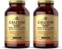Solgar Calcium 600" - 240 δισκία, συσκευασία 2 - από το Oyster Shell με βιταμίνη D3 - Μη ΓΤΟ, Χωρίς γλουτένη, Χωρίς γαλακτοκομικά - 240 συνολικές σερβιέτες