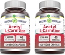 Amazing Formulas Acetyl L-Carnitine 1500 Mg Per Serving Veggie Capsules Supplement 