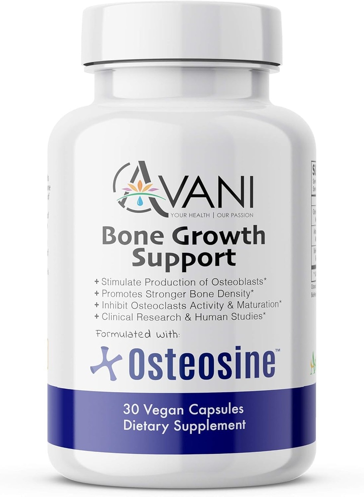 Avani Health – Osteosine Bone Growth Support - Increase Bone Calcium Levels and Bone Strength - Enhanced Absorption with BioPerine and AstraGin - Gluten Free Bone Supplement - 30 Vegan Capsules