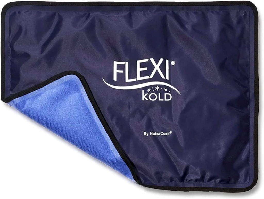 FlexiKold Επαναχρησιμοποιήσιμο Gel μεγάλο πακέτο πάγου με λουριά – Ψυχρή Συμπίεση Gel κρύο πακέτο για τραυματισμούς – Ευέλικτη ιατρική συσκευασία πάγου για πλάτη, ώμους, πόδια, γόνατα, ισχιαλγία, μυϊκός πόνος – Standard