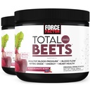 Force Factor Total Beets Drink Mix Superfood Powder με νιτρικά άλατα για την υποστήριξη της κυκλοφορίας, του οξειδίου του αζώτου, της ενέργειας, της αντοχής, και Stamina, Cardiaγγειακό συμπλήρωμα υγείας της καρδιάς, 60 εξυπηρετούν, 2-Pack