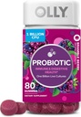 OLLY Probiotic Gummy, ανοσοποιητική και ανθεκτική υποστήριξη, 1 δισεκατομμύρια CFUs, Chewable Probiotic συμπλήρωμα, μούρο, 40 ημέρες προσφοράς - 80 κόμης