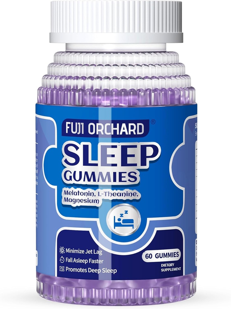 Gummys ύπνου, Φυσικές Gummys ύπνου για ενήλικες με μαγνήσιο & L-Θεανίνη, Δύναμη Μελατονίνη Gummies Βοήθεια ύπνου για ενήλικες, 60 Count