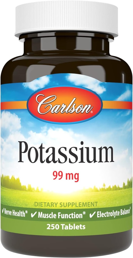 Carlson - Κάλιο, 99 mg, Προάγει τη Νευρική Υγεία & Μυική Λειτουργία, 250 δισκία
