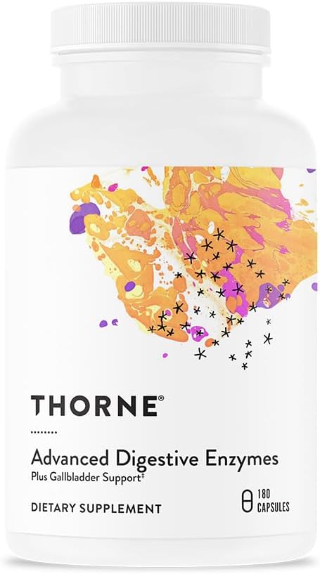 THORNE - Advanced Digestive Enzymes - Blend of Digestive Enzymes to Aid Digestion - Υποστήριξη για την υγεία των ούρων με Pepsin, Ox Bile & Pancreatin* - 90 Υπηρεσίες