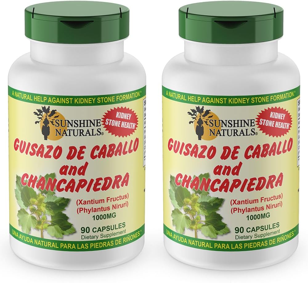 Sunshine Naturals Guisazo & Chancapiedra Herbal Blend, φυσικό συμπλήρωμα διατροφής για την υποστήριξη ευεξίας, 90 κάψουλες. Συσκευασία των 2