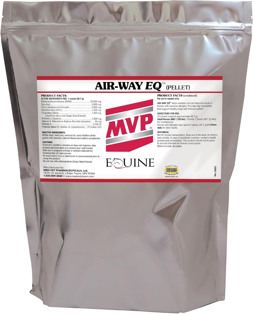 MVP Air-Way EQ (5lb) υποστηρίζει υγιή λειτουργία πνευμόνων και εποχιακή Αλλεργία υποστήριξη στα άλογα