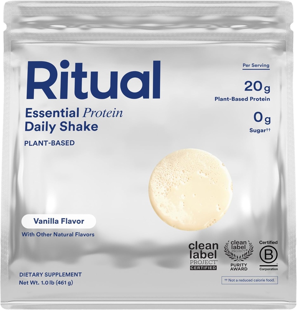 Τελετουργική σκόνη πρωτεΐνης Vegan με BCAA: 20g Οργανική φυτευμένη πρωτεΐνη τρωκτικών από αναγεννητικές καλλιέργειες στις ΗΠΑ, Πλήρης προφίλ αμινοξέων, Χωρίς γλουτένη, Χωρίς ζάχαρη, Χωρίς γαλακτοκομικά, Βανίλια, 1 Lbs