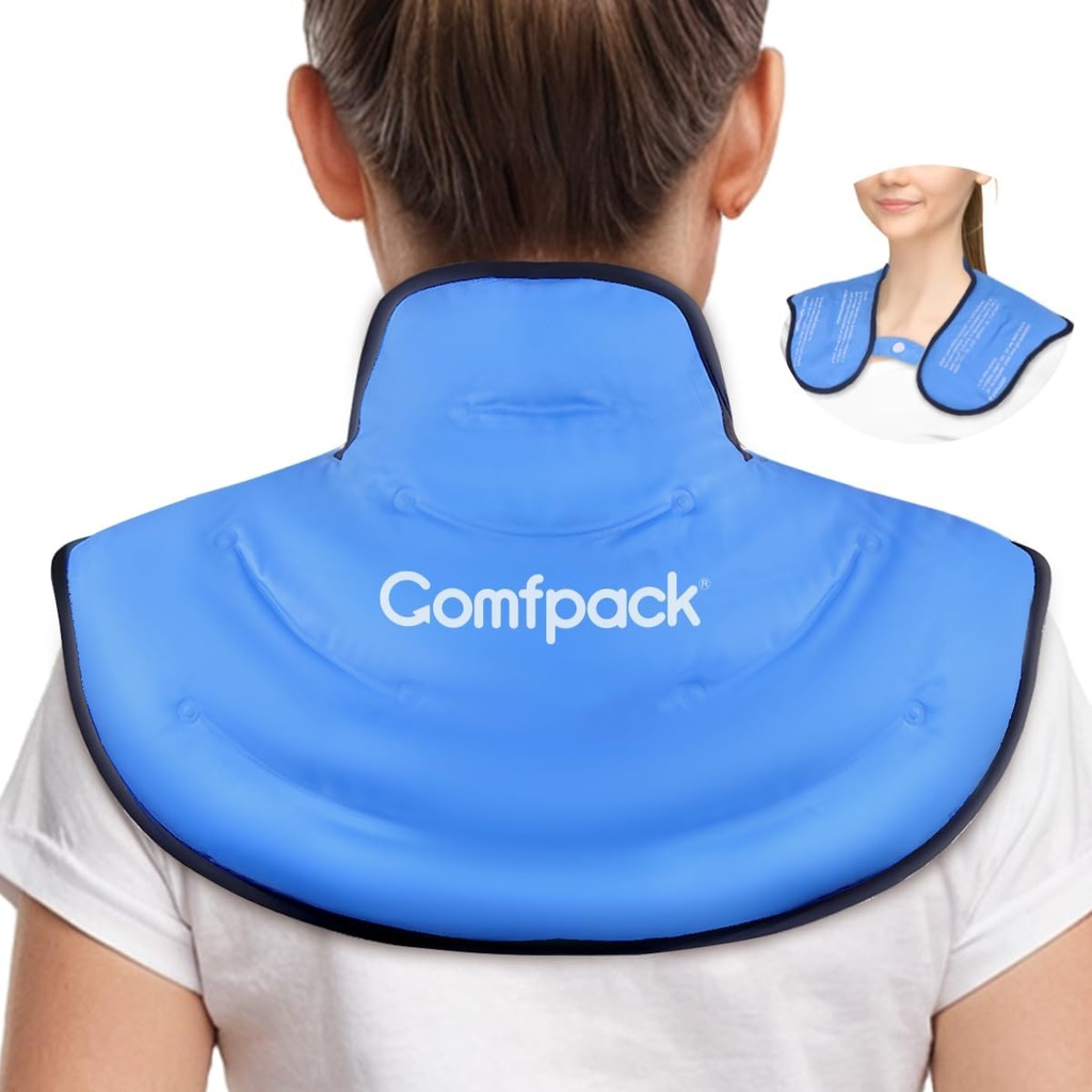 Ice Pack για ανακούφιση από τον πόνο στον αυχένα και στους ώμους, Teck Pack πάγου Wrap Gel Reuseable Ζεστό κρύο θεραπεία συμπίεσης Άνω πλάτη Μεγάλο πακέτο πάγου για τραυματισμούς, πρήξιμο, χειρουργική επέμβαση του τραχήλου, διάστρεμμα