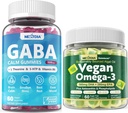 Vegan Omega 3 Gummies 1 συσκευασία+ GABA Gummies Ζάχαρη Δωρεάν 2 συσκευασία