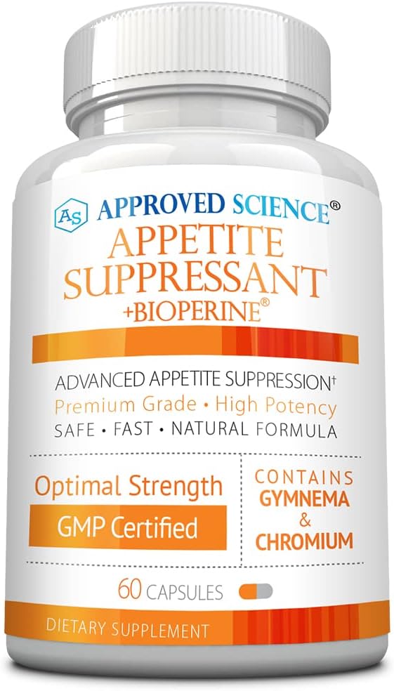 Approved Science® Appetite Suppressant - Gymnema, Chromium, Cayenne Pepper - 60 Capsules - Made in The USA