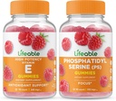 Ζωηρή βιταμίνη Ε + Φωσφατιδυλσερίνη (PS), Gummies Bundle - Μεγάλη γεύση, συμπλήρωμα βιταμίνης, Χωρίς γλουτένη, GMO δωρεάν, Μασώμενα Gummy