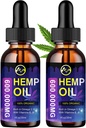 (2 Pack) Εκχυλίσματα κάνναβης σταγόνες 1.200.000mg - Φυσική φυτική διατροφή συμπλήρωμα διατροφής για το στρες ανακούφιση / SLEP Aid, πλούσια σε Ωμέγα 3 6 9 & βιταμίνη Ε