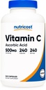 Nutricost Βιταμίνη C 500mg, 240 κάψουλες, χορτοφάγοι, χωρίς γλουτένη και μη ΓΤΟ