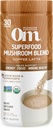 OM MUSHROOM SUPERFOOD καφέ Latte Blend Mushroom σκόνη, 8.47 Canister ουγγιά, 30 υπηρεσίες, χαίτη του λιονταριού, Cordyceps, Reishi, Chaga, ενέργεια και ψυχική σαφήνεια συμπλήρωμα υποστήριξης