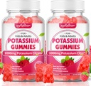 softbear Κάλιο Citrate 1000mg Gummies – Υψηλή Απορρόφηση Κάλιο Gummies for Muscle Support & Electrolyte Balance – Συμπλήρωμα καλίου για γυναίκες & ενήλικες, Vegan, Raspberry Flavor (120 Count)