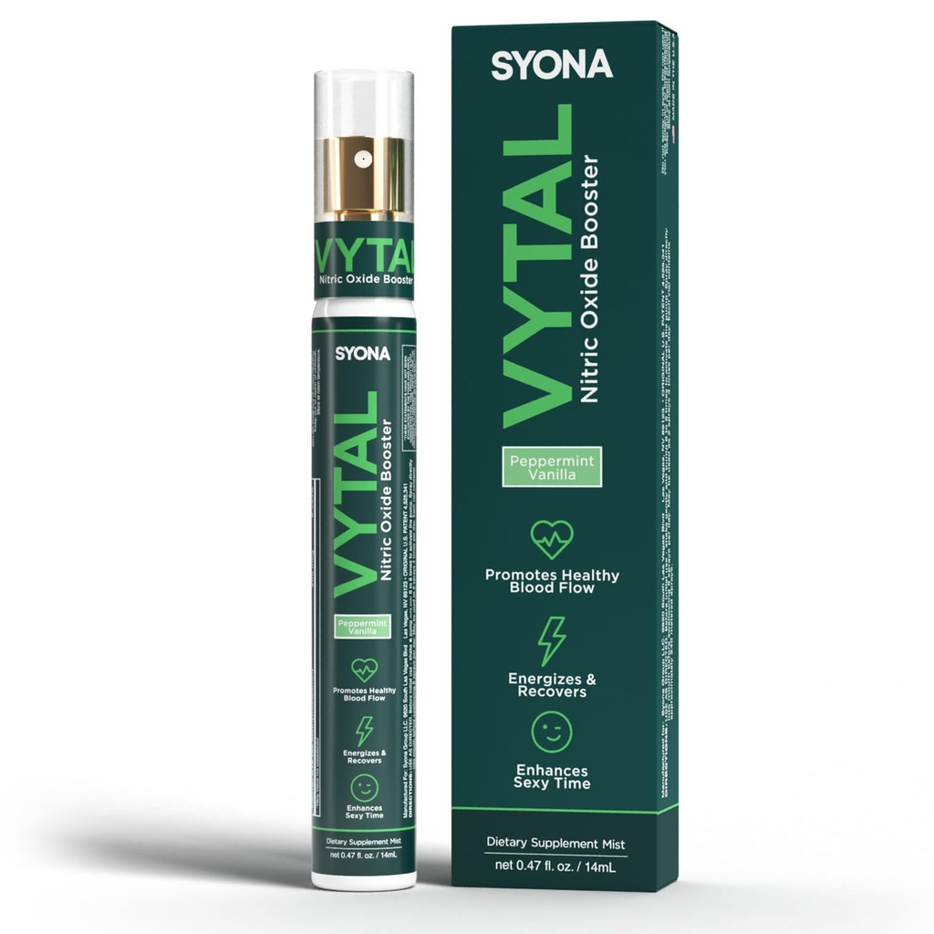 SYONA - VYTAL - Ενισχυτικό σπρέι - Καρδιαγγειακό και Γνωστικό - μέντα και άρωμα βανίλιας - B12, B3, L-αργινίνη - Φιάλη αντλίας 14ml