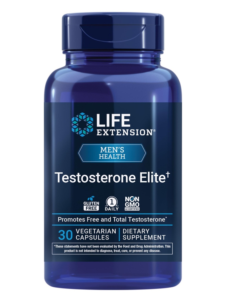 Επέκταση ζωής Testosterone Elite – Testosterone Production Supplement Υποστήριξη για τους άνδρες - με Luteolin, Ρόδι και Cacao Seed Extract – Χωρίς γλουτένη, Μη ΓΤΟ, Χορτοφαγικά – 30 Κάψουλες
