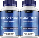 (2 Pack) Neuro Thrive Brain Supplement, Neuro Thrive for Memory Formula, Neuro-Thrive PQQ to Reduce The Negative Effects of Brain Fog Neuro-Thrive Cognative Function NeuroThrive Reviews (120 Κάψουλες)