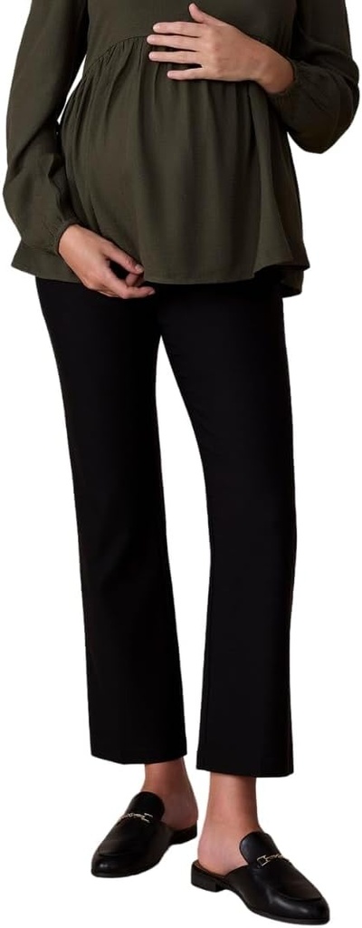 Μητρότητα Μητρότητα γυναίκες Super Stretch Secret Fit Over the Belly Ankle Straight Leg Regnation Dress Pants for Work